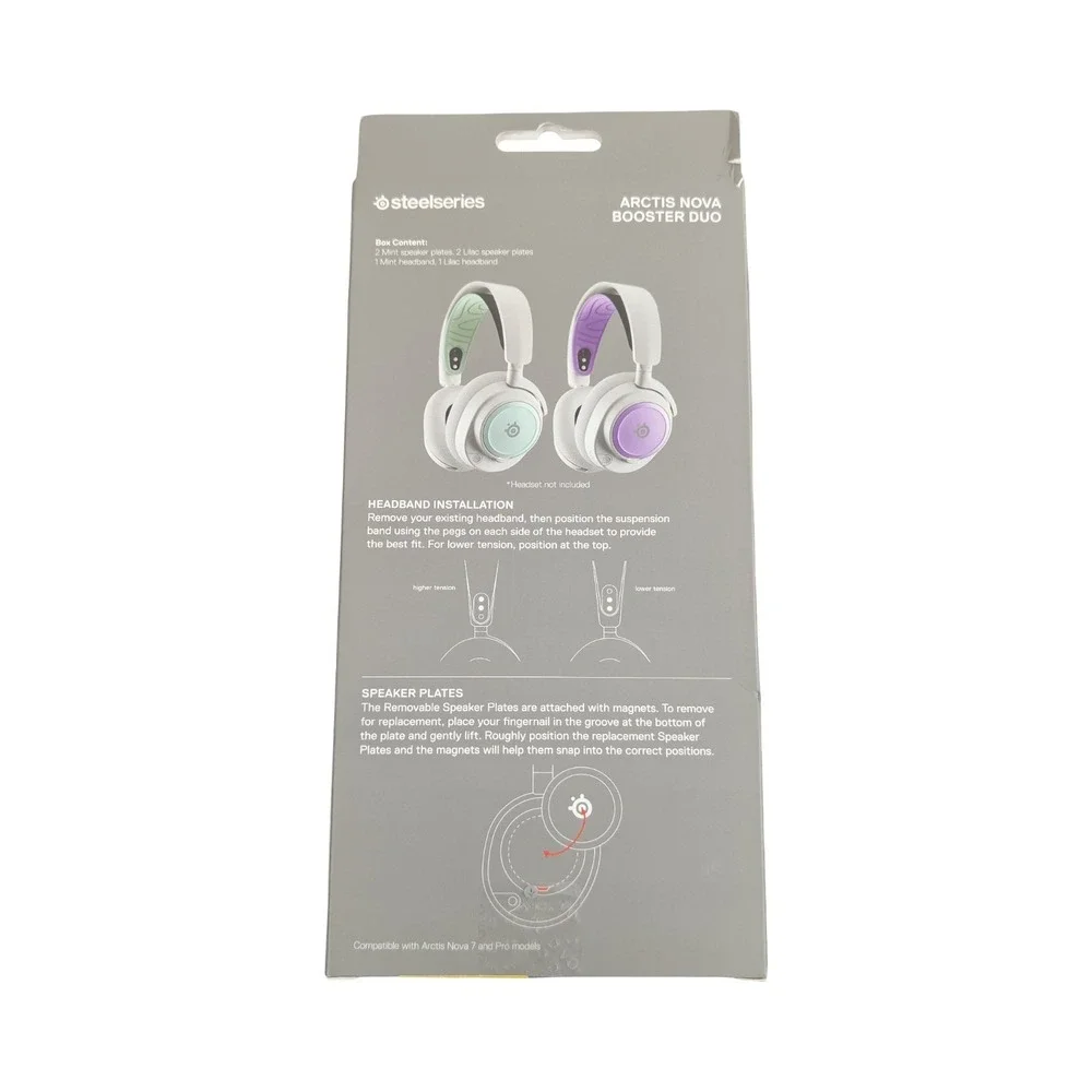 Z5O SteelSeries Arctis Nova Booster Duo Headband Speaker Plates Lilac & Mint OB